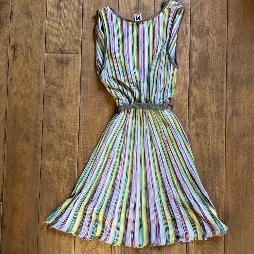 M Missoni stripes dress euro 46 US 10 knit belt - Picture 3 of 9